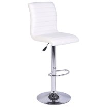 Parini White Gloss Bar Table With 4 Ripple White Stools