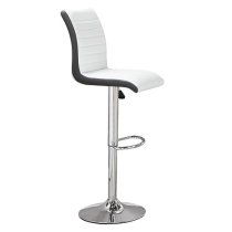 Topaz Glass White Black Bar Table 2 Ritz White Black Stools