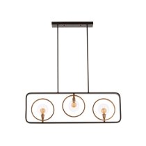 Abita 3 Bulbs Pendant Light In Matte Black And Bronze