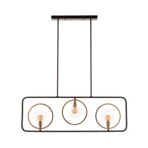 Abita 3 Bulbs Pendant Light In Matte Black And Bronze