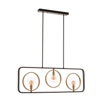 Abita 3 Bulbs Pendant Light In Matte Black And Bronze