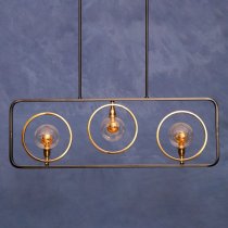 Abita 3 Bulbs Pendant Light In Matte Black And Bronze