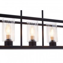 Alike Rectangular 5 Bulbs Pendant Light In Black