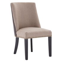 Rodik Beige Fabric Upholstered Dining Chairs In Pair