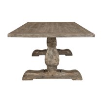 Lovito Rectangular Wooden Dining Table In Rustic Teak