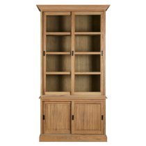 Lyox Wodoen 4 Doors Display Cabinet In Oak