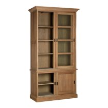 Lyox Wodoen 4 Doors Display Cabinet In Oak