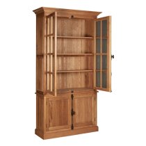 Lyox Wooden Display Cabinet With 3 Upper Shelves In Natural