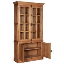 Lyox Wooden Display Cabinet With 3 Upper Shelves In Natural