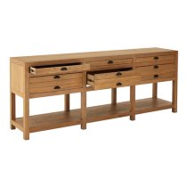 Lyox Wooden 6 Drawers Sideboard In Natural