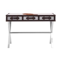 Kensick Wooden Console Table With Cross Legs In Brown And White