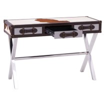 Kensick Wooden Console Table With Cross Legs In Brown And White