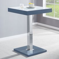 Topaz Glass White Grey Bar Table 2 Candid Grey Stools