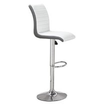 Topaz Glass White Grey Bar Table 4 Ritz White Grey Stools