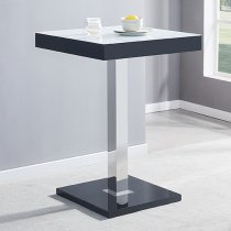 Topaz Glass White Black Bar Table 4 Coco Black Stools