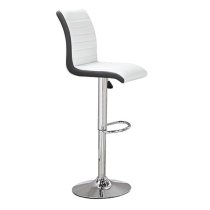 Topaz Glass White Black Bar Table 4 Ritz White Black Stools