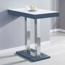 Caprice White Grey Gloss Bar Table 4 Coco White Stools