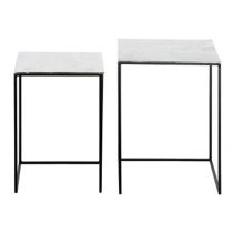 Yreka Square Set Of 2 Nesting Tables In Silver With Metal Frame