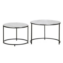 Yreka Oval Set Of 2 Nesting Tables In Silver With Metal Frame