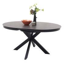 Winnipeg Extending Grey Dining Table With Matt Black Legs