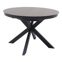 Winnipeg Extending Grey Dining Table With Matt Black Legs