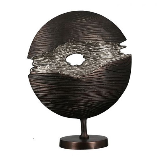 Slice Aluminium Sculpture In Wenge And Silver