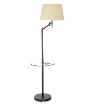 Elastico Floor Lamp In Brown And Beige With Glass Stand