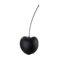 Gaily Small Ceramic Cherry Sculpture In Matt Black