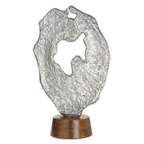 Volante Aluminium Sculpture In Silver And Brown