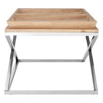 Errai Wooden Tray Coffee Table With Steel Frame In Natural