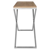 Errai Wooden Console Table With Steel Frame In Natural