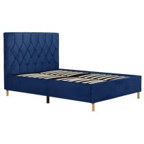 Laxly Fabric Small Double Bed In Blue