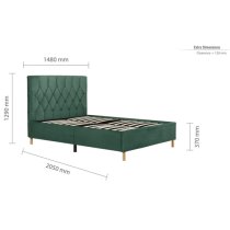 Laxly Fabric Double Bed In Green