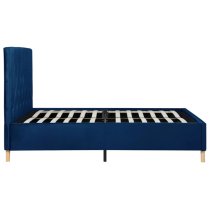 Laxly Fabric Double Bed In Blue