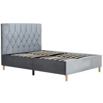 Laxly Fabric King Size Bed In Grey