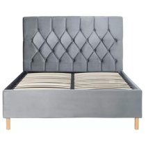 Laxly Fabric King Size Bed In Grey