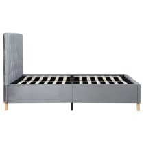 Laxly Fabric King Size Bed In Grey