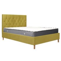 Laxly Fabric Ottoman Small Double Bed In Mustard