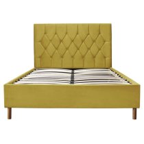 Laxly Fabric Ottoman Small Double Bed In Mustard