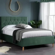 Laxly Fabric Ottoman Small Double Bed In Green