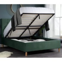 Laxly Fabric Ottoman Small Double Bed In Green