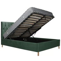 Laxly Fabric Ottoman Small Double Bed In Green