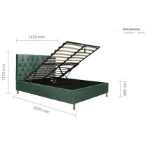 Laxly Fabric Ottoman Double Bed In Green