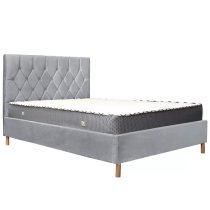 Laxly Fabric Ottoman Double Bed In Grey