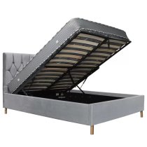 Laxly Fabric Ottoman Double Bed In Grey