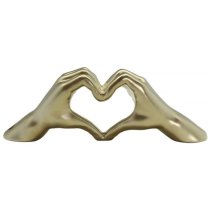 Heart Ceramic Hand Sculpture In Gold