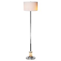 Westico Cream Fabric Shade Floor Lamp With Chrome Base