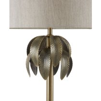 Herto Grey Fabric Shade Table Lamp With Tree Shaped Steel Base