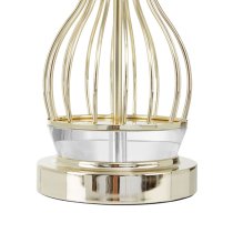 Hannes White Fabric Shade Table Lamp With Gold Wireframe Base