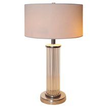 Westico Cream Fabric Shade Table Lamp With Chrome Base